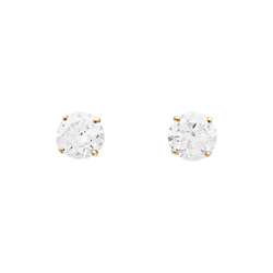 Puces d'oreille diamant, or jaune. - Castafiore