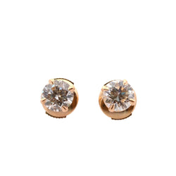 Puces d'oreilles diamants en or jaune et diamants - Castafiore