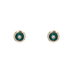 Puces d'oreilles rondes malachite - Castafiore
