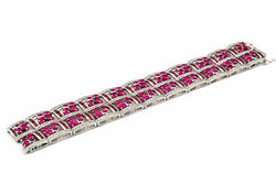 PULSERA DE ORO BLANCO CON RUBÍES - Castafiore