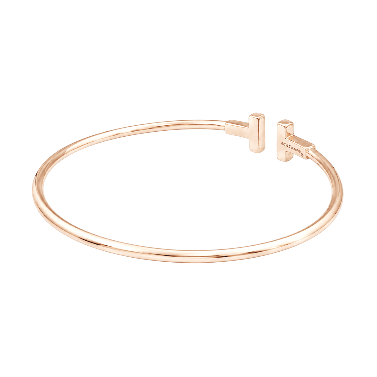 Bracelet Tiffany & Co., collection "Tiffany T", modèle «Wire », or rose.