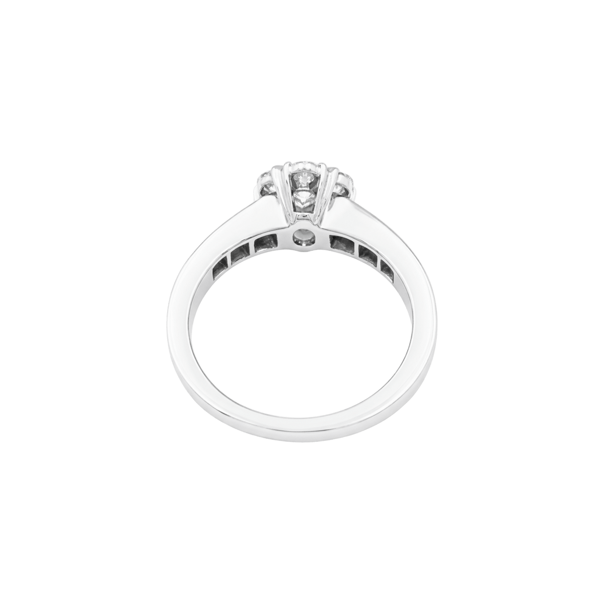Bague Van Cleef & Arpels, "Fleurette", or blanc et diamants.