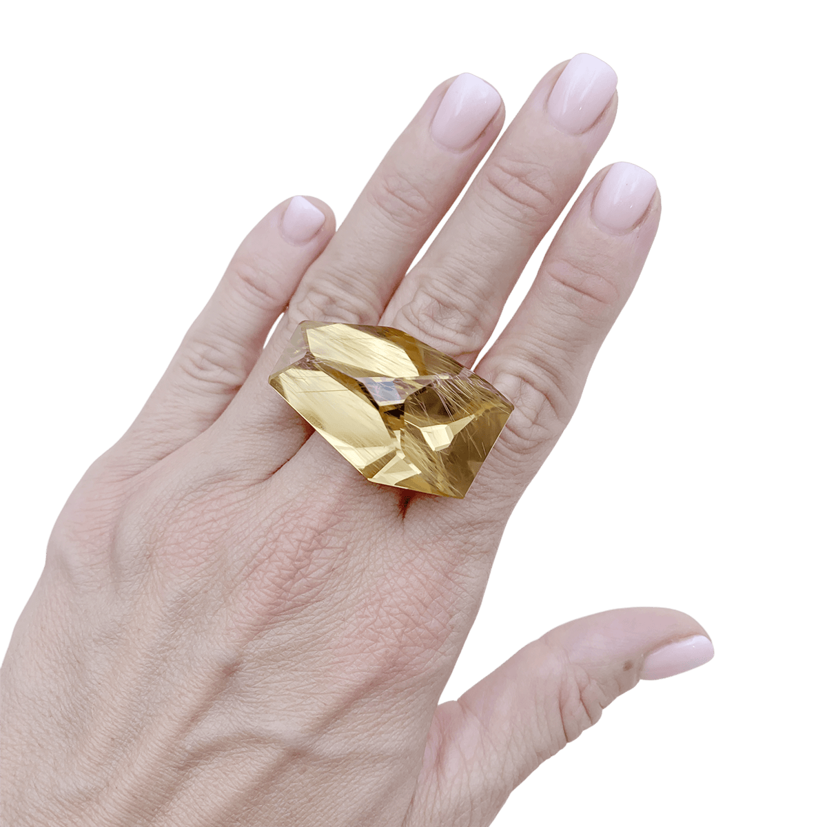 Bague H.STERN "Temptation Rock" en or jaune et quartz rutile.