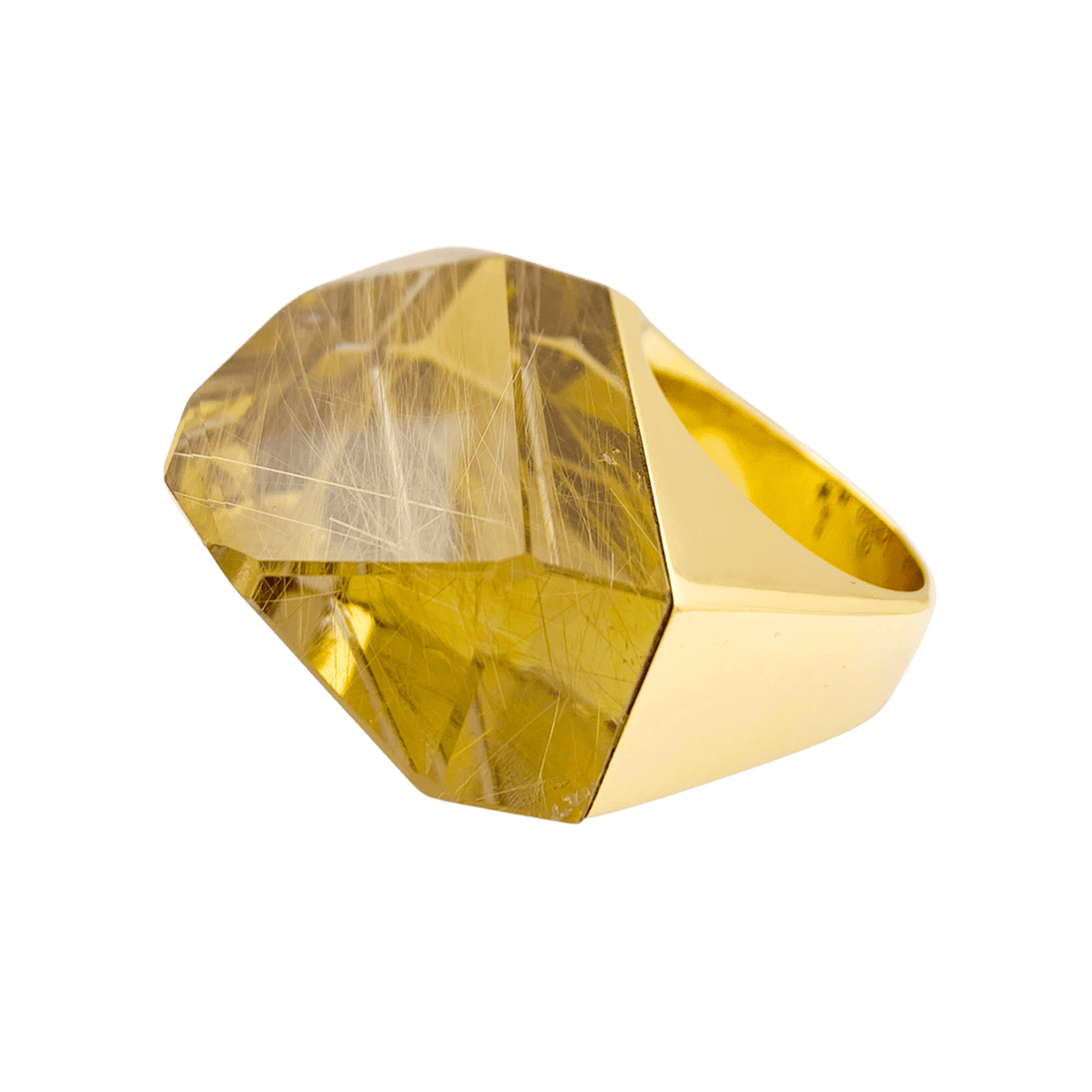 Bague H.STERN "Temptation Rock" en or jaune et quartz rutile.