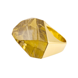 Bague H.STERN "Temptation Rock" en or jaune et quartz rutile.
