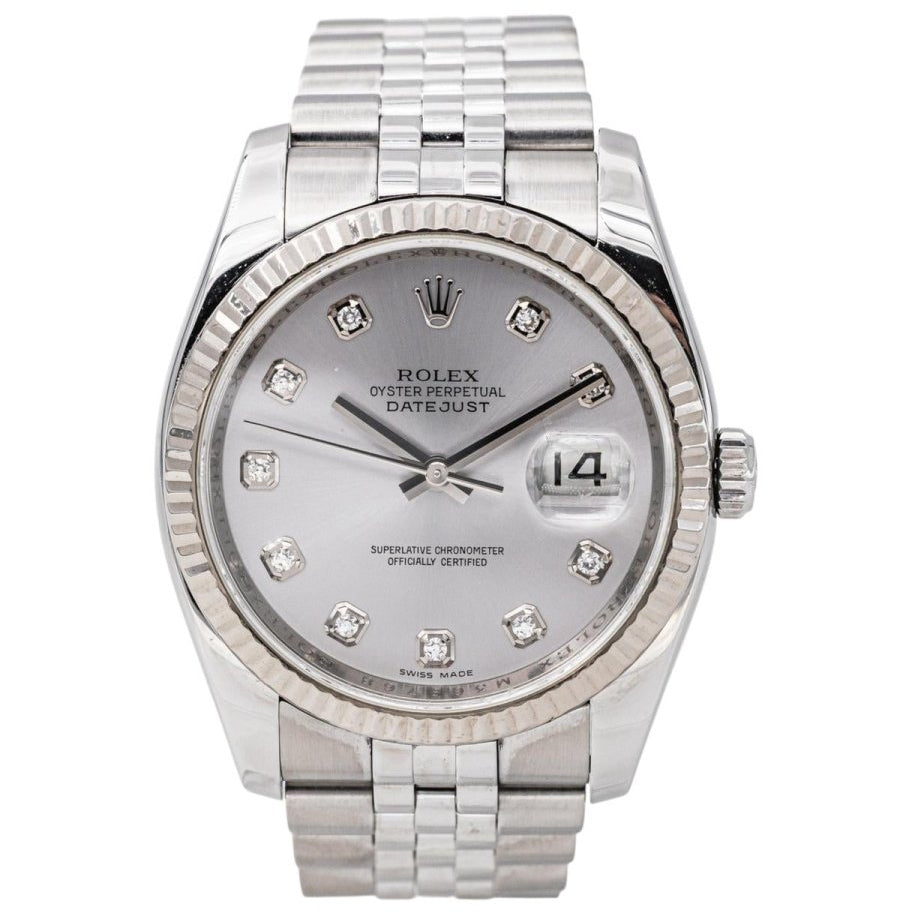 Rolex Montre Datejust Acier Diamant - Castafiore