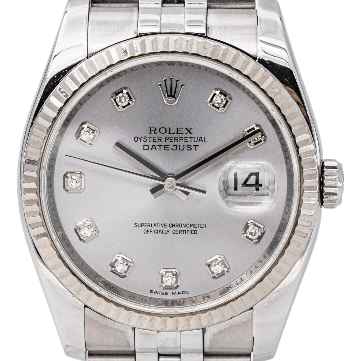 Rolex Montre Datejust Acier Diamant - Castafiore