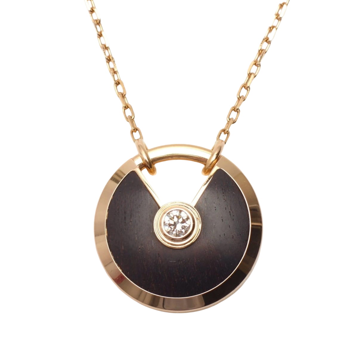 Sautoir Cartier Amulette PM en or rose et bois d'amourette - Castafiore