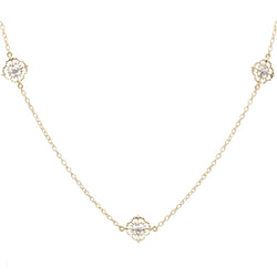 Sautoir diamants ors jaune et blanc arabesques - Castafiore