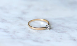 Solitaire diamant sur or rose et argent - Castafiore
