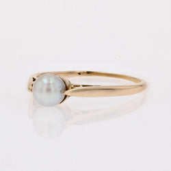 Solitaire or jaune perle de culture - Castafiore