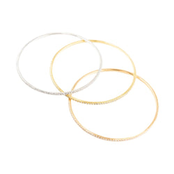 Trois bracelets Joncs en or blanc, or jaune, or rose et diamants - Castafiore