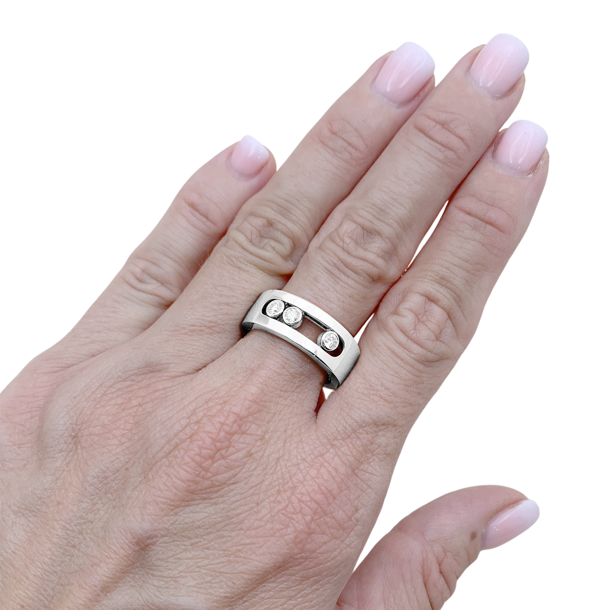 Bague Messika, "Move Joaillerie", or blanc, diamants.