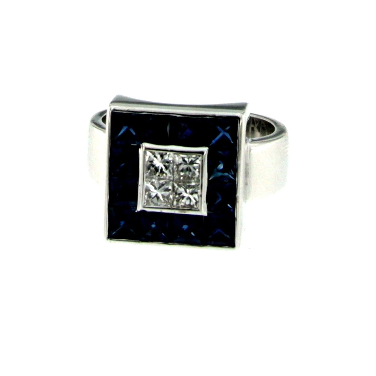 Vintage 2.50 Carat Sapphire 1 Carat Diamond Gold Ring - Castafiore