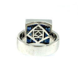 Vintage 2.50 Carat Sapphire 1 Carat Diamond Gold Ring - Castafiore