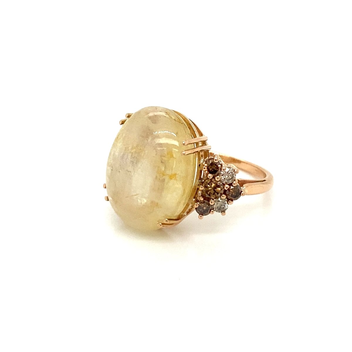 Vintage 32 Carat Natural Sapphire Diamond Cocktail Ring - Castafiore