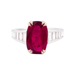 Bague Manalys, en or diamants et rubis.