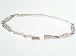 Bracelet DINH VAN "Seventies", en or blanc serti diamants