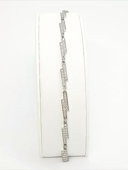 Bracelet DINH VAN "Seventies", en or blanc serti diamants