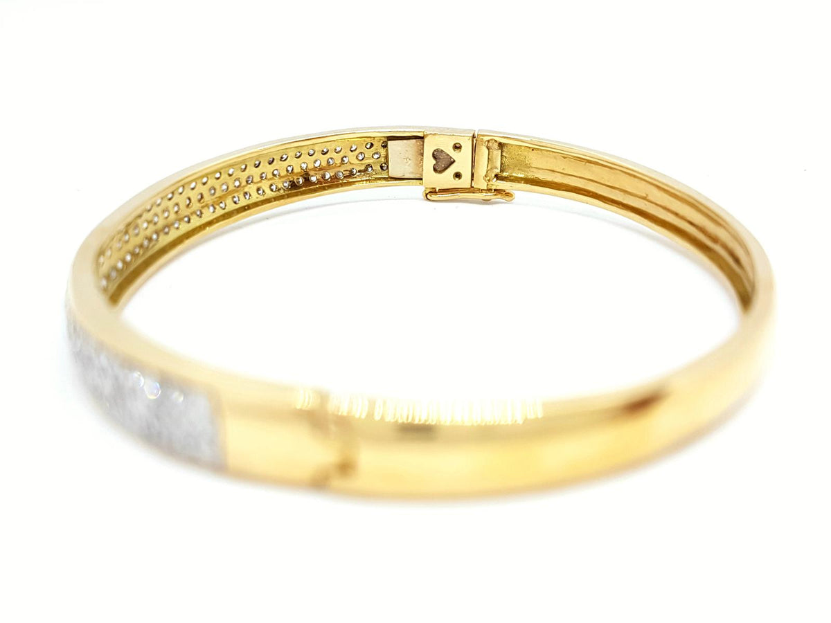 Bracelet Jonc en or jaune pavé diamants