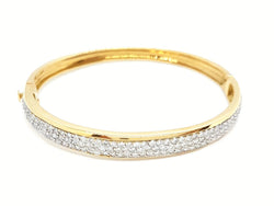 Bracelet Jonc en or jaune pavé diamants