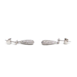 Boucles d'oreilles Goutte Or blanc Diamant