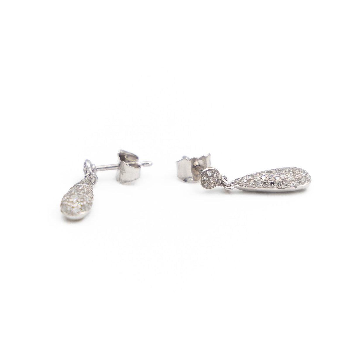 Boucles d'oreilles Goutte Or blanc Diamant