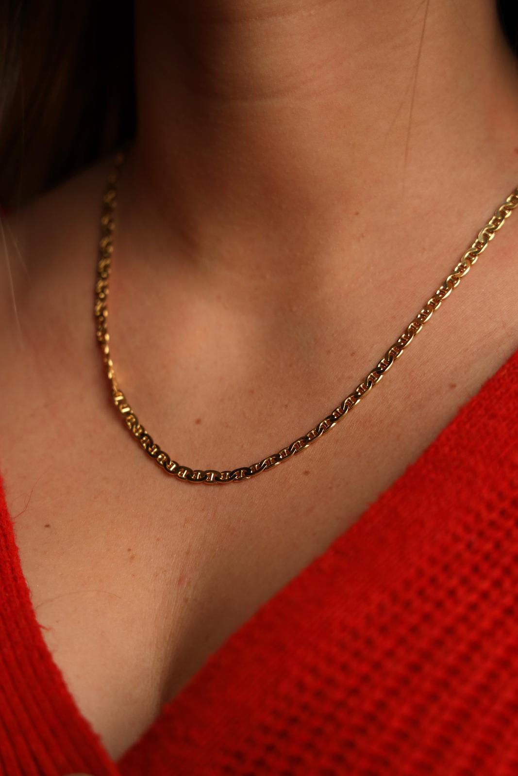 Collier Chaîne maille marine en or jaune