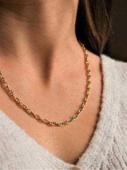 Collier Chaîne maille marine en or jaune