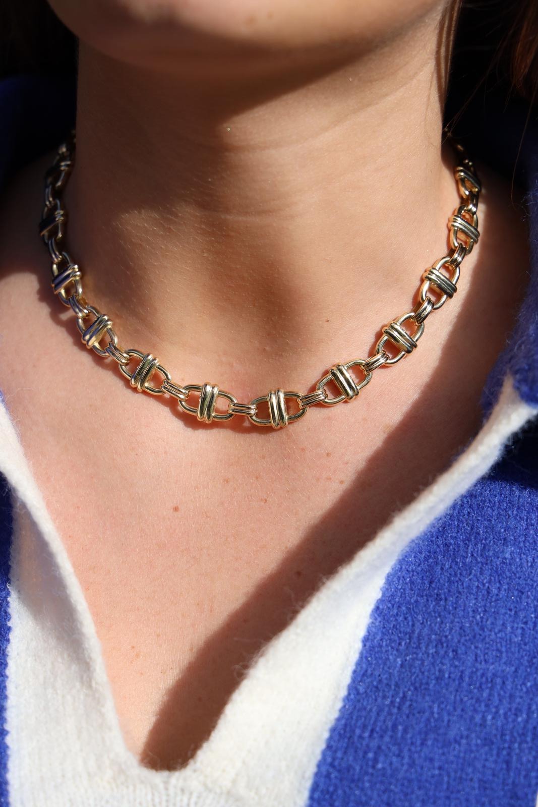 Collier Chaîne maille marine en or jaune