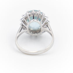 Bague Pompadour Or blanc Aigue Marine