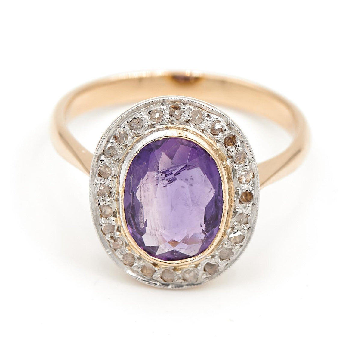 Bague Pompadour Or blanc Améthyste