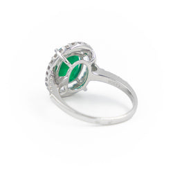 Bague Pompadour Or blanc Emeraude