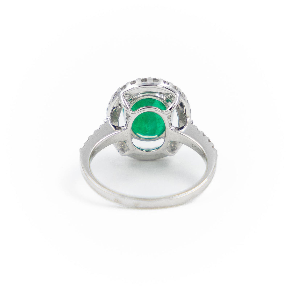 Bague Pompadour Or blanc Emeraude