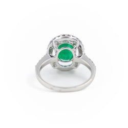 Bague Pompadour Or blanc Emeraude