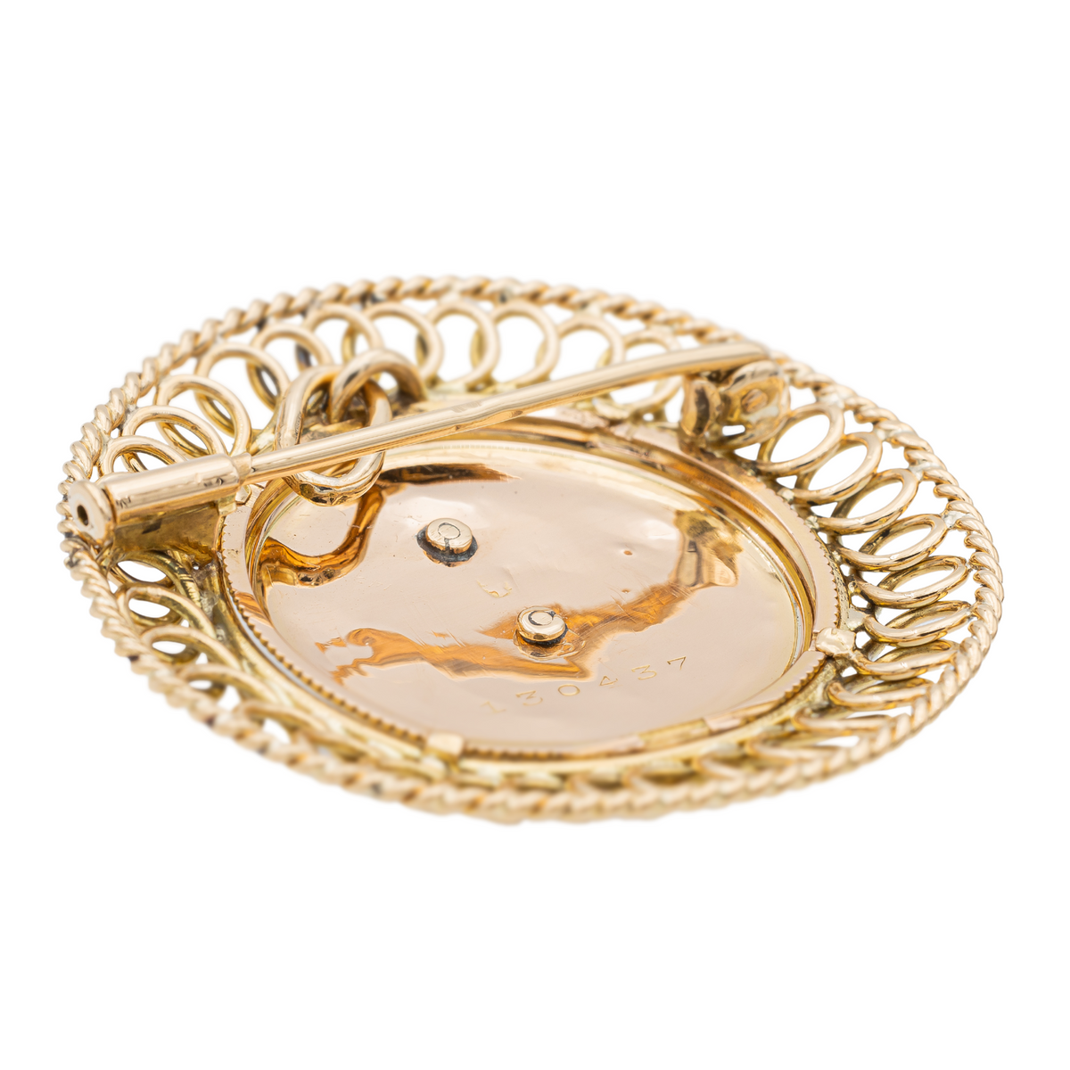Pendentif Broche Or rose Diamant