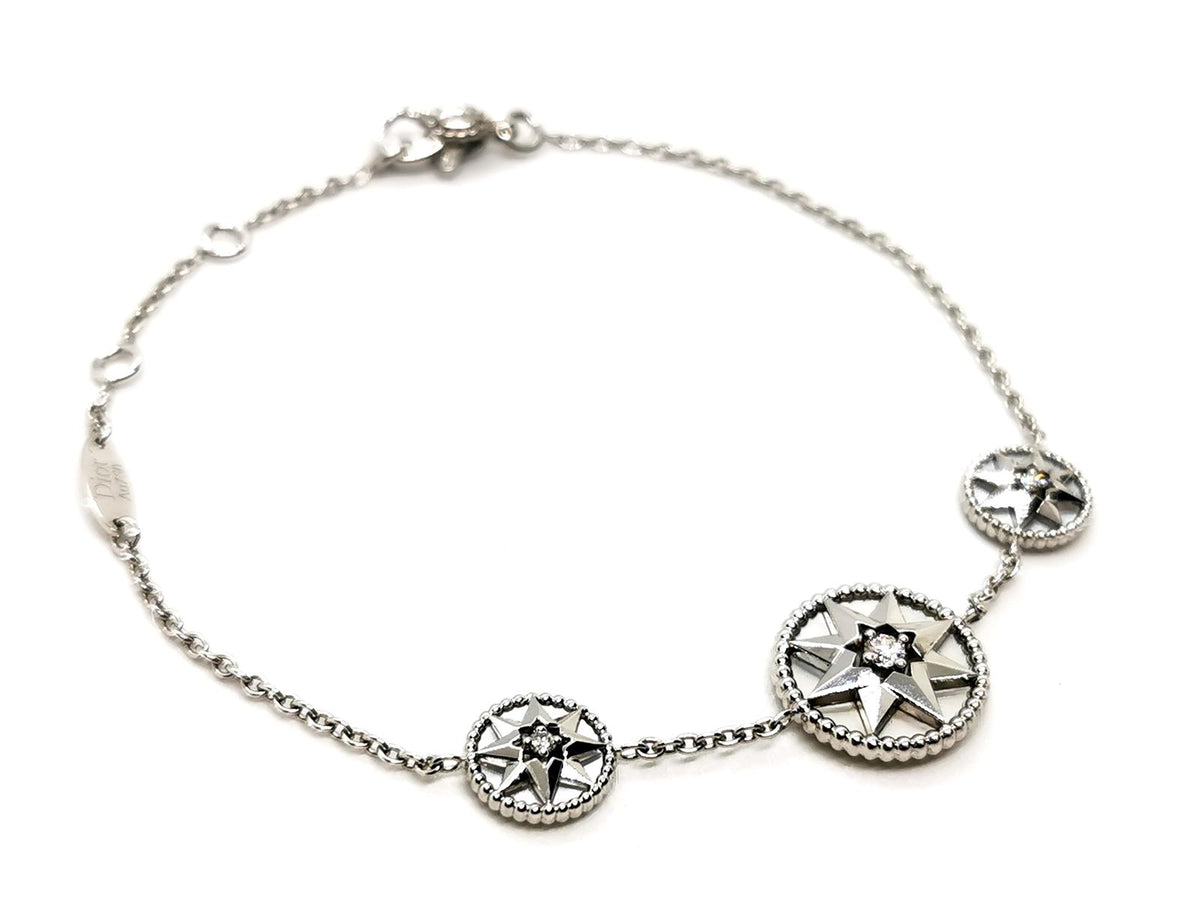 Bracelet DIOR "Rose des vents", or blanc, nacre et diamant