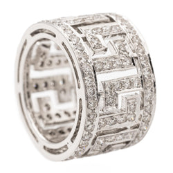 Bague Bandeau ajourée en or blanc et diamants