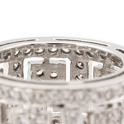 Bague Bandeau ajourée en or blanc et diamants