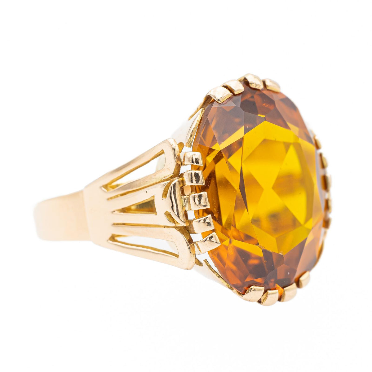 Bague Cocktail Or jaune Citrine