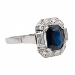 Bague Platine Saphir