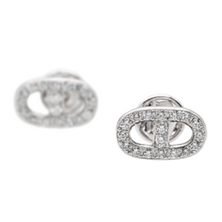 Boucles d'oreilles puces en or blanc et diamants