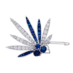 Broche en platine sertie de diamants et de saphirs, Vers 1925