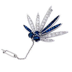 Broche en platine sertie de diamants et de saphirs, Vers 1925