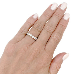 Alliance demi-tour or blanc, diamants - Castafiore