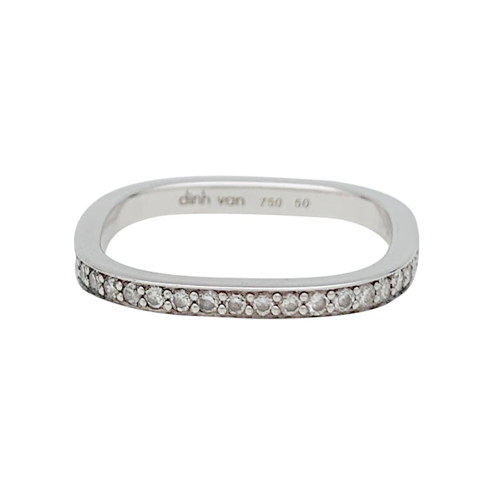Alliance DINH VAN, "Carrée", or blanc et diamants - Castafiore