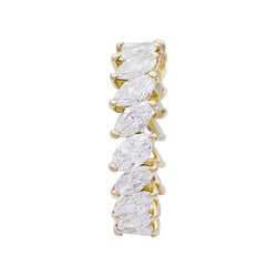 Alliance tour complet or jaune et diamants navettes. - Castafiore