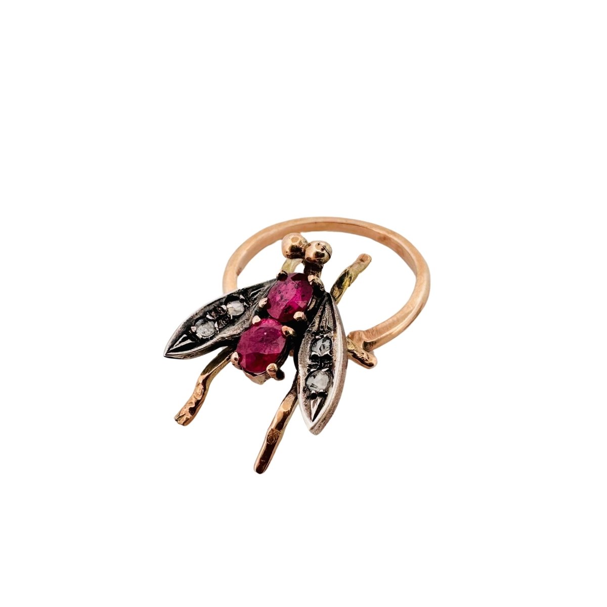 Bague Abeille en or jaune, argent rubis et diamants - Castafiore