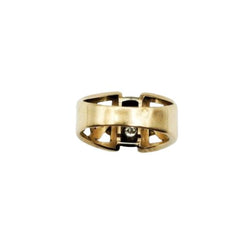 Bague ajourée en or jaune et diamants - Castafiore