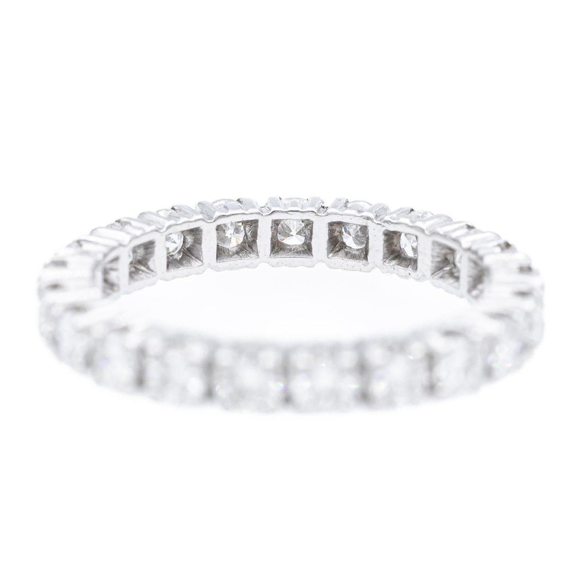 Bague Alliance américaine en or blanc et diamants - Castafiore